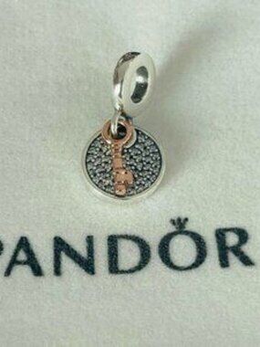 Pandora Two-Tone Key To Happiness Double Dangle Charm